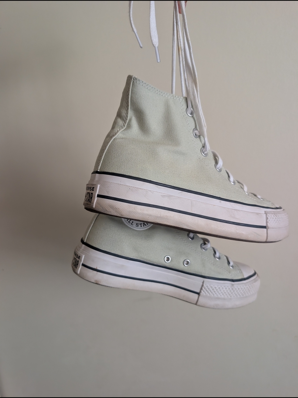 Converse High Top Sneakers in Pale Sage Green - Picture 8 of 8